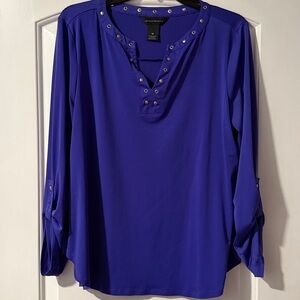 Investments Dark Purple Blouse with Silver Studs
